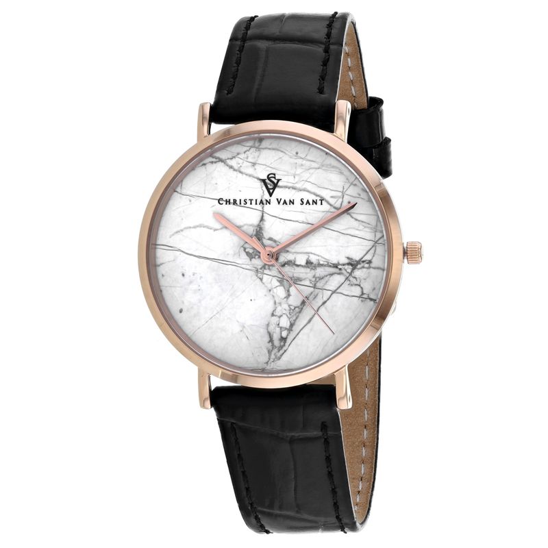 Christian Van Sant Women's Lotus White Dial Watch - Cv0422bk